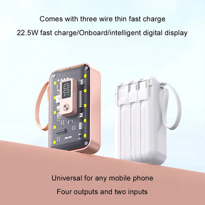 Transparent Mini Power Bank Kit Portable Fast Charging For21700 DIY Kit And Has Future Shape Is violet Battery not Included