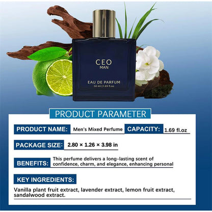 Classic High-end Men's Perfume  Men's Lasting Scent Couples Date Eau De Parfum Exudes Captivating Charm Fresh Sandalwood Vanilla