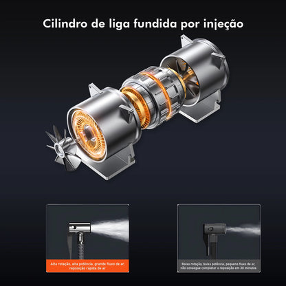 60W Wireless Portable Inflation Pump, 1800mAh Dual Battery, 5 Modes (Car/Bicycle/Motorcycle), LED, Auto Shut-Off, Type-C