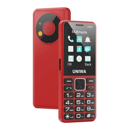UNIWA V2000 Phone Big Push-Button Dual Screen 0.3MP Camera FM Radio Keyboard 1700mAh 4G Cellphone Support one click dialing