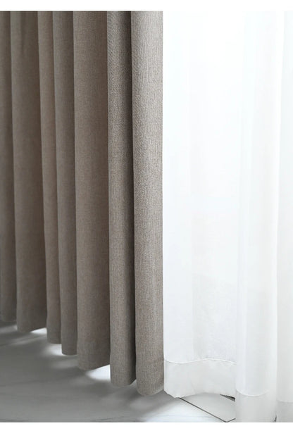 Japanese Nordic Cotton and Linen Curtains for Living Room Bedroom Blackout Curtain Decoration Custom Finished Partition Curtain