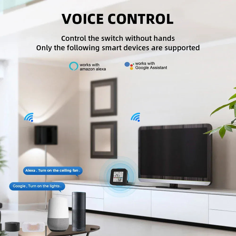 Tuya Smart Universal IR Remote With Temperature Humidity Sensor for Air Conditioner TV AC Works with Alexa Google Home Yandex