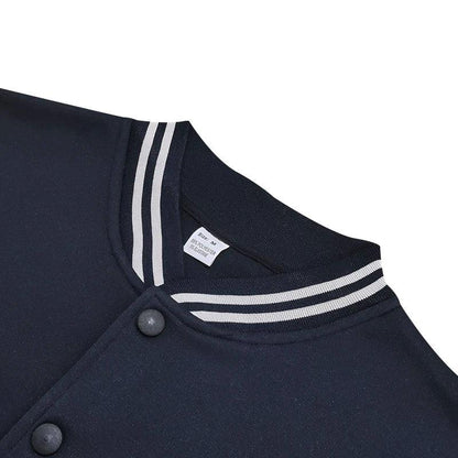 Men's Baseball Jacket with Stand-up Collar Button, Flight Jacket Monochromatic Loose, Casual, American Sports, Autumn and Winter