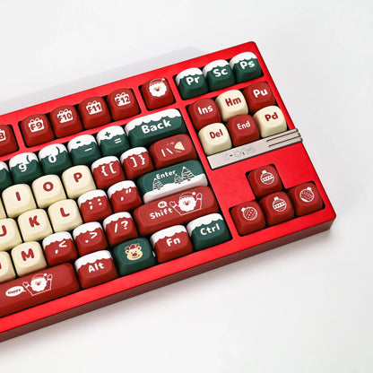 KBDiy Christmas Carnival Keycap Gift KOA Profile Sublimation PBT ISO Keycaps For 60 Wooting Magnetic Mechanical Keyboard Gaming