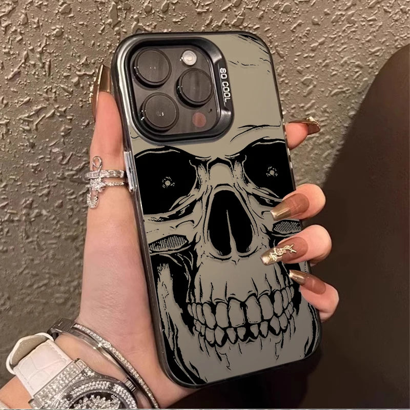 Skull Horror Patterns Laser Case for Xiaomi 14 13 14T 13T 12T Pro 11 Lite 5G NE POCO X7 X6 X5 X3 NFC F4 GT F5 F6 M5S M6 Pro 4G