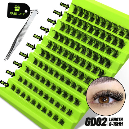 GROINNEYA Cluster Lashes Natural Eyelash extension Volume Individual Lashes Mixed Tray Faux Mink Lashes Cilias Makeup