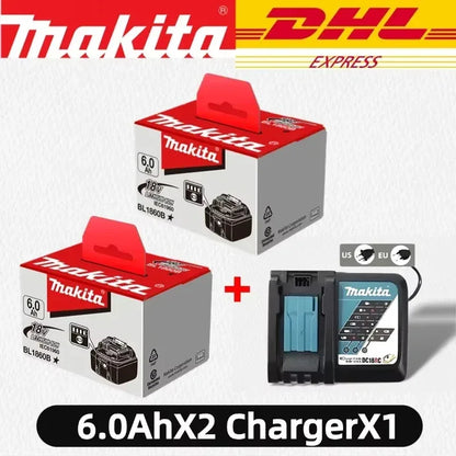 100% Original Makita 18V Battery 18V 6Ah Replacement Battery for Makita BL1860B BL1850 BL1840 BL1830 Li-ion Power Tool Battery