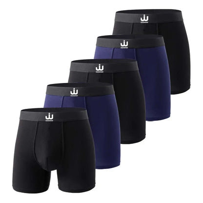 5Pcs Bamboo fiber Long Boxer for Man Seamless Breathable Man Underwear U Convex Male Underpants High elasticity Men's panties