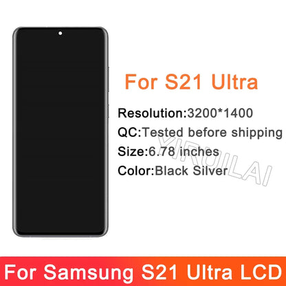 6.78" Super AMOLED For Samsung S21 Ultra 5G G998 G998U Display Touch Screen Digitizer For Samsung S21Ultra G998B LCD