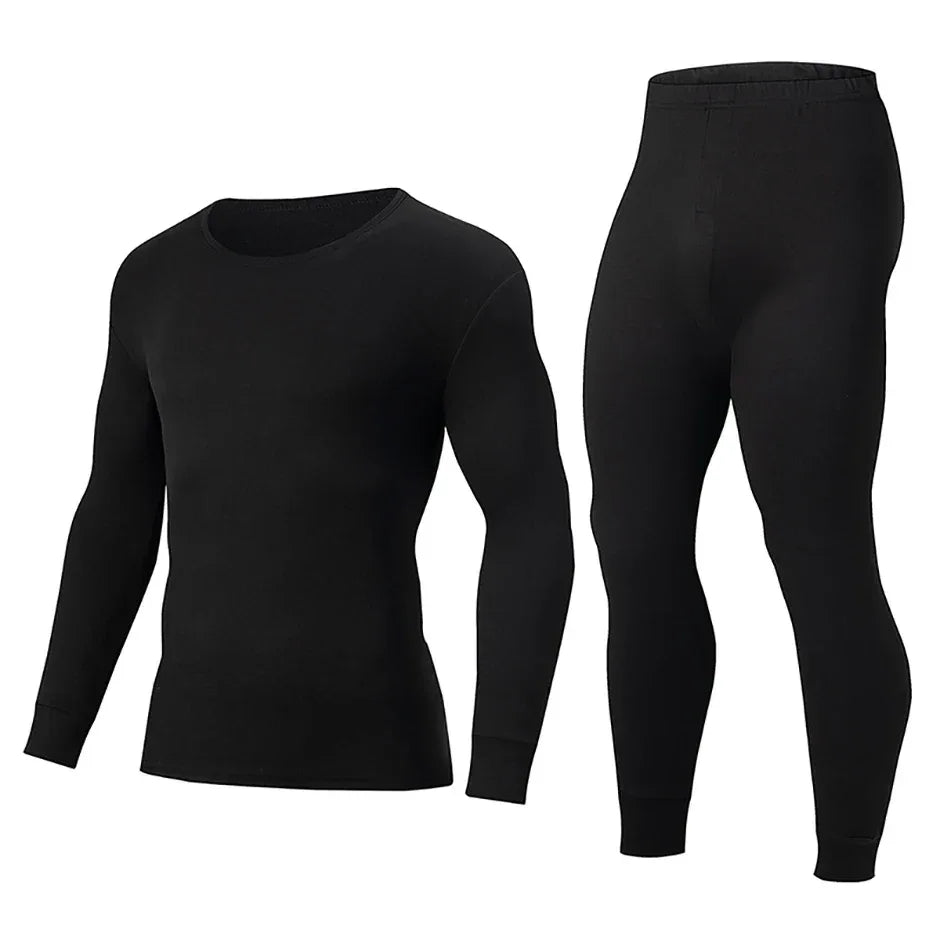 2-piece Autumn And Winter Men's Solid Color Simple and Versatile Round Neck Warm Underwear Set Comfortable Youth Home Clothes