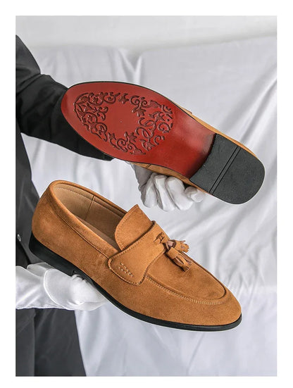 Fashion Casual Business Shoes Men High Quality Office Social Leather Shoes Men Slip On Loafers Man Tassel Men's Dress Shoes