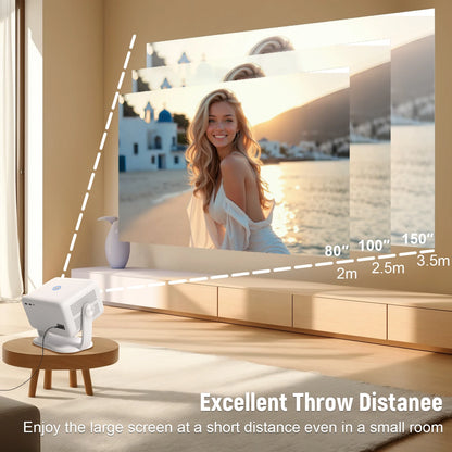 Velec Projector Compatible with Netflix 650ANSI Android 13 Portable 4K Native Wifi6 BT5.2 1080P TP350 Auto Keystone Correction