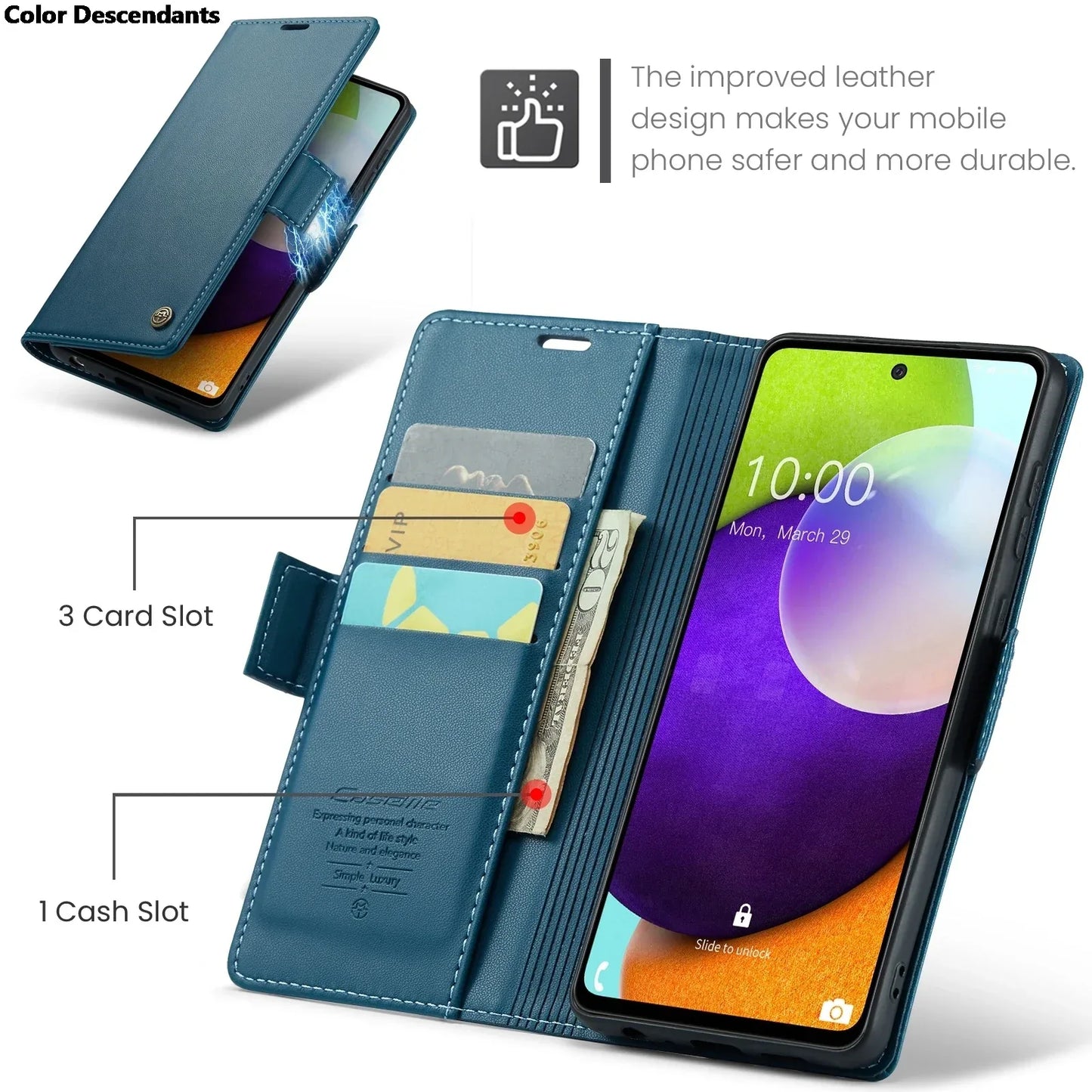 Iphone 15 Pro Max Case Iphone 13 14 12 11 Pro Max SE X XR XS Max 8 7 6 6S Plus Card Slot High-grade Leather Cover Phone Case
