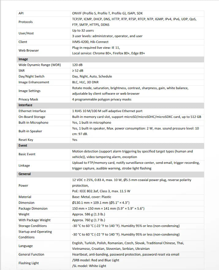Original Hikvision DS-2CD1383G2P-LIUF/SL 8MP Dual Lens Stitched Wide Angle Smart Hybrid Light 180° Fixed Turret Network Camera