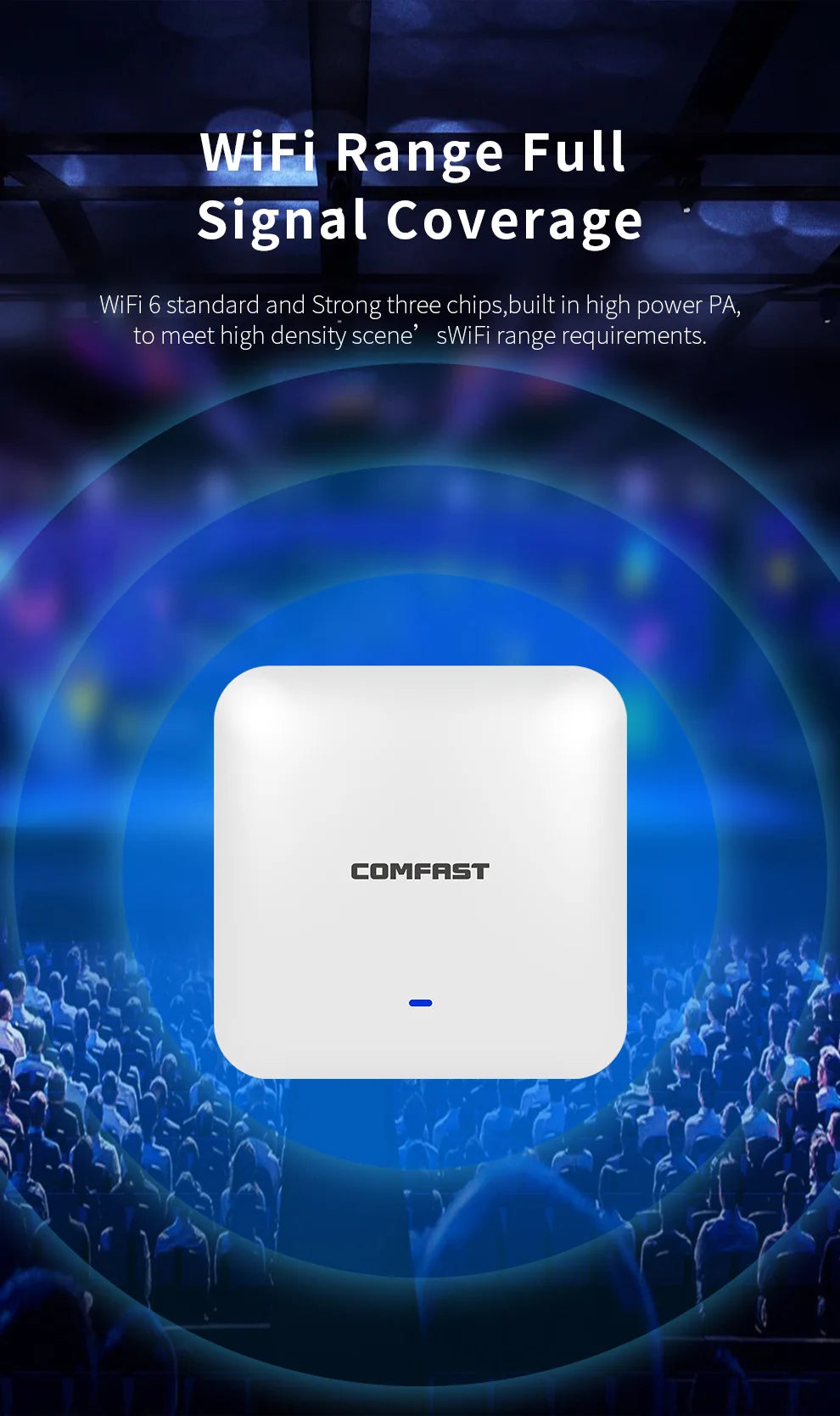 COMFAST WiFi6 High Power Ceiling AP AX3000 Gigabit Wireless Cover Access Point 2.4G 5Ghz 802.11AX Wi-Fi POE MU-MIMO CF-E393AX