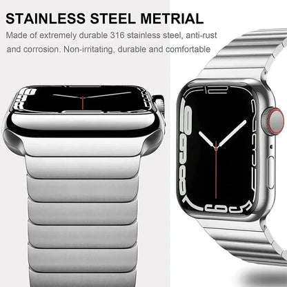Titanium color band For Apple Watch Band Ultra 2 49mm 9 8 7 5 4 se 6 for iwatch 45mm 41 42 44mm 38 40mm stainless steel bracelet