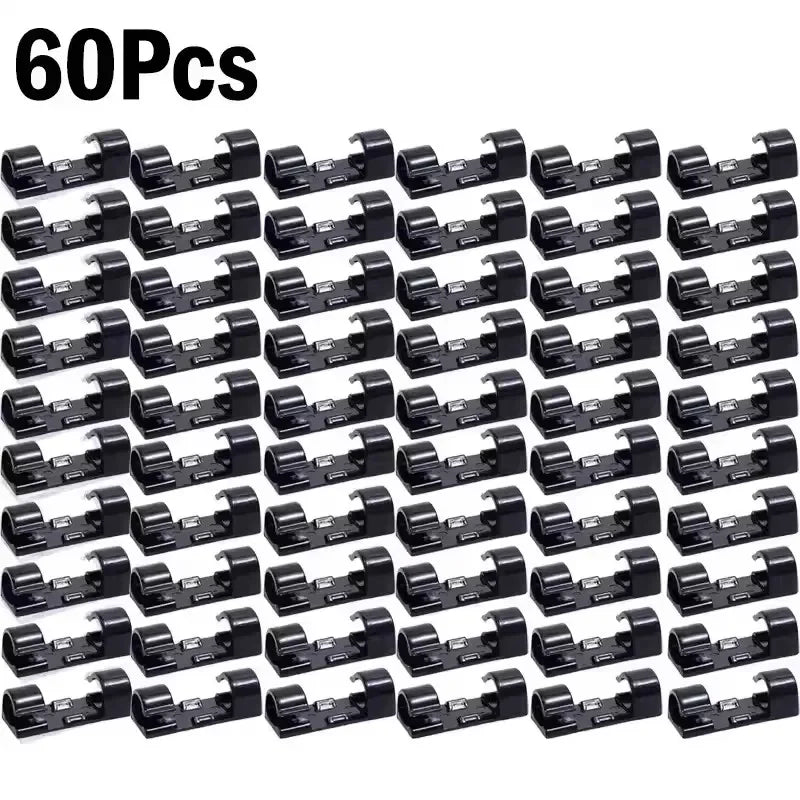 Cable Organizer Clips Wire Holder Self Adhesive Desktop Cord Management for PC Mouse USB Power Cord Fixer Wall Car Home Office