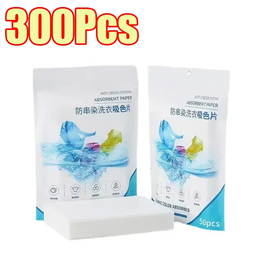 50-1400Pcs Laundry Tablets Laundry Paper Anti-Staining Mixing Color Mixing Absorption Washing Household for Washing Machine