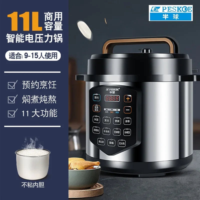‌13L Commercial Heavy Duty Pressure Cooker,Restaurant Grade Electric Steamer,Breakfast Buffet Auto Keep Warm Function