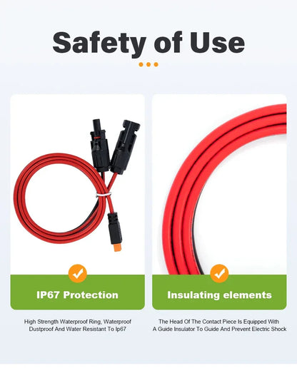 XT60 Solar Cable 12AWG PV Extension Wire with XT60 Connector for Solar Panel Power System Drone ﻿