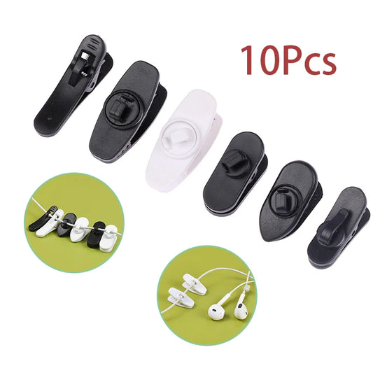 10PCS Earphone Cable Wire Clip Cord Collar Plastic Nip Clamp Organization Holder Headset Audio Line Protable by PDG ibma