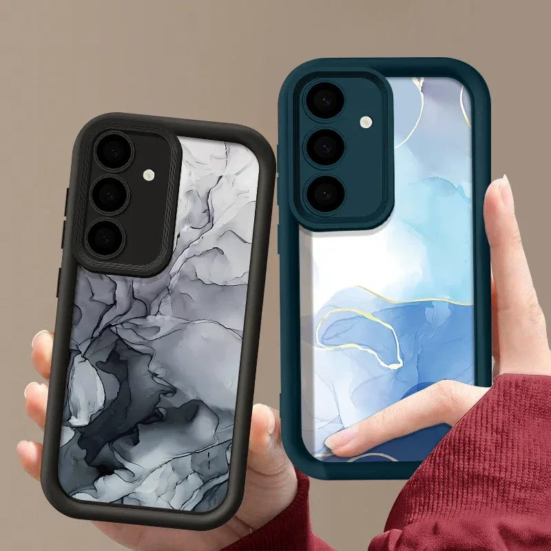 Marble Pattern Case For Samsung Galaxy S25 S24 S23 S22 Ultra Plus S21 S23 S20 FE A56 A55 A54 A53 A52 A34 A14 5G Silicone Cover