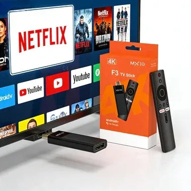 MX10-F3 Android TV Stick Ultra HD 4K H313 Quad Core 2.4G/5G Dual WiFi Portable Mini Home TVStreaming Media Player Stick for Home