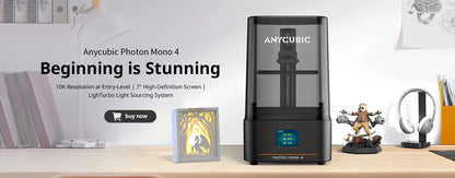 PRESALE ANYCUBIC Photon Mono 4 Ultra V2 3D Printer 10K 7'' high-definition screen UV Resin 3D Printing Size 236mmx231mmx430mm