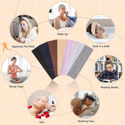 7Pcs Solid Color High Elasticity Headbands Yoga Exercise Headband Hair Accessories Sweat Absorbing Wide Edge Headband