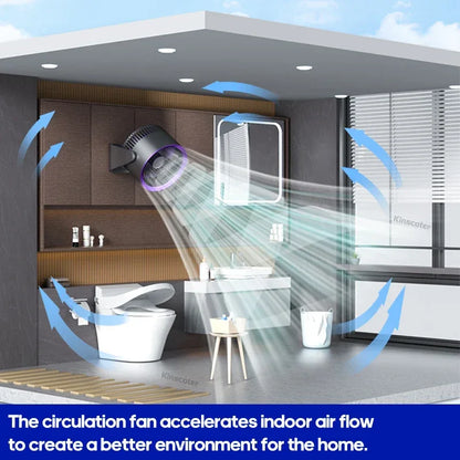 4000mAh Electric Fan Portable Cordless Air Circulator Desktop Wall Mount Ceiling Fan Air Cooler Home Silent Ventilation Fan