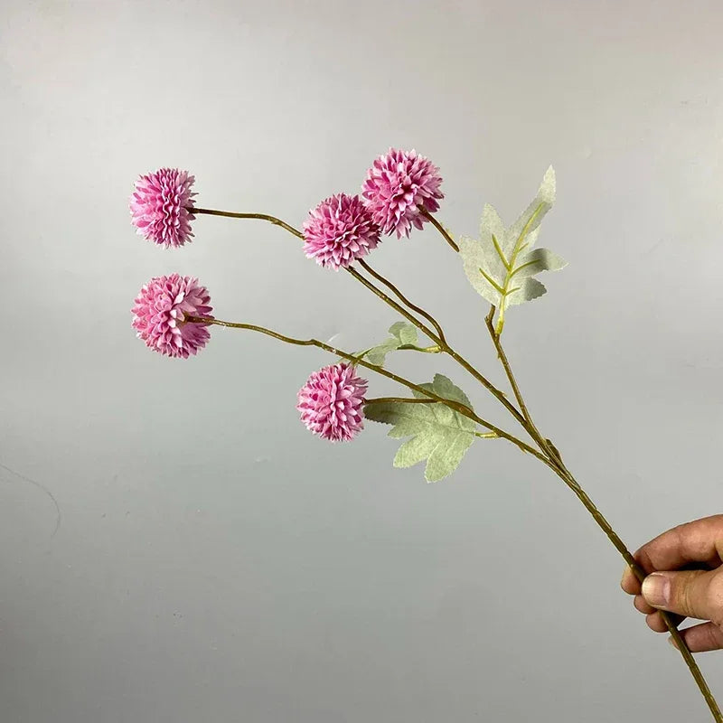 5 Head Dandelion Artificial Flowers Wedding Decoration Fake Flowers Small Thorn Ball DIY Home Decor Bouquet Valentine's Day Gift