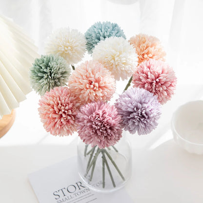 3/5PCS Silk Hydrangea Pompon Home Decor Scrapbooking Wedding Festival Wreath Bridal Accessories Clearance Artificial Flowers Diy