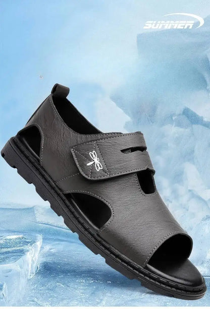 2025 New Fashion Brand Roman Sandals For Men Soft Sole Comfortable High-Quality Leather Beach Men's Casual Shoes