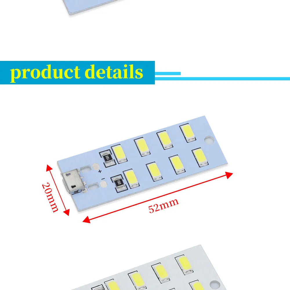 1PCS high quality 5730 smd 5V 430mA~470mA White Mirco Usb 5730 LED lighting panel USB mobile light Emergency light night light