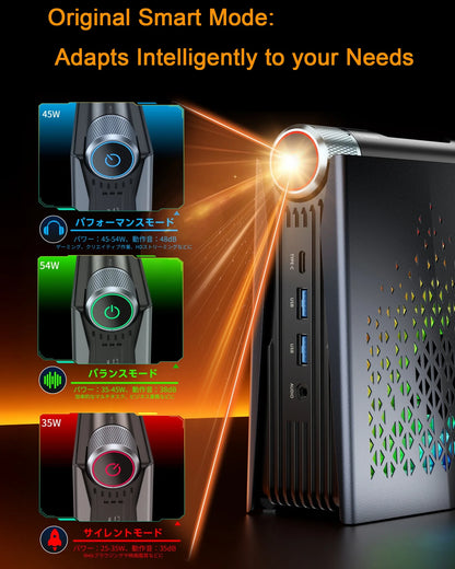 KAMRUI Mini Gaming PC AMD Ryzen7 H255 32GB LPDDR5 1TB M.2 PCIe SSD Wifi6E BT5.2 2.5GLAN Radeon 780M 8K Win11pro Desktop Computer