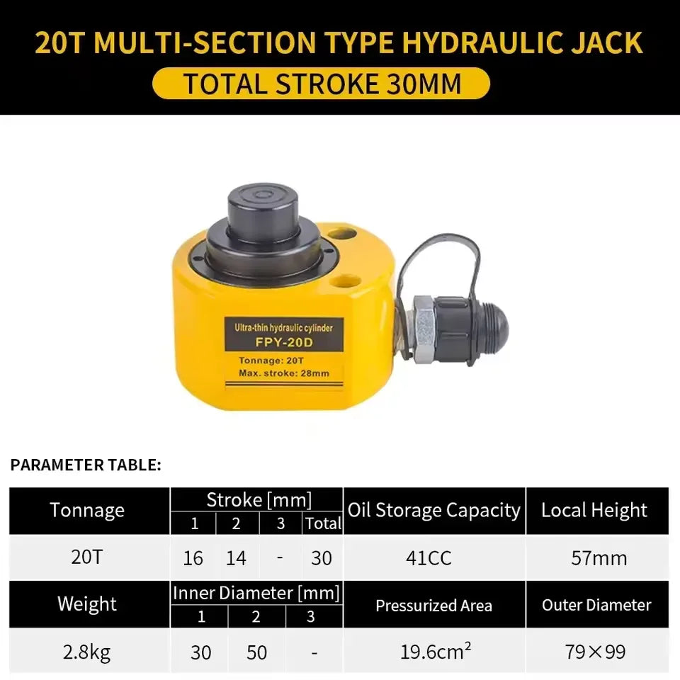 Multi stage Low Height Hydraulic Cylinder Jack Ram Portable Hydraulic Lifting Jack Split Hydraulic Booster for Machinery Bridge