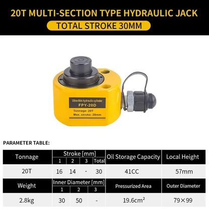Multi stage Low Height Hydraulic Cylinder Jack Ram Portable Hydraulic Lifting Jack Split Hydraulic Booster for Machinery Bridge