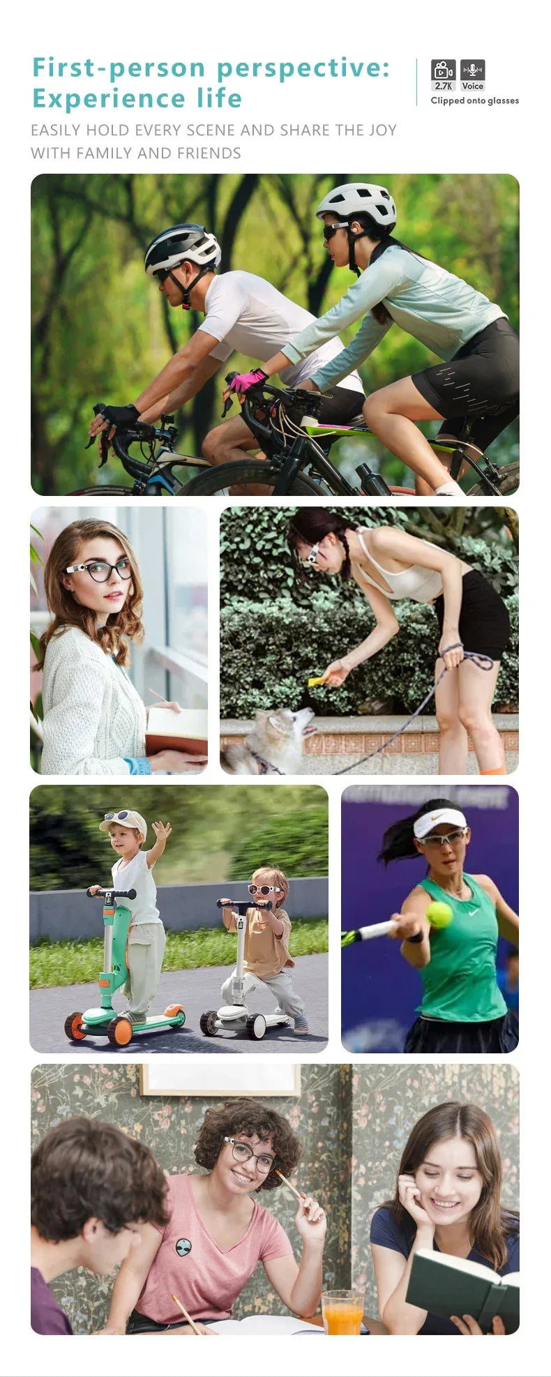 Lenovo 4K Mini FPV Eyeglasses Video Shooting Micro-camera HD WiFi Intelligent Headset Glasses Video&Sound Recording WiFi APP