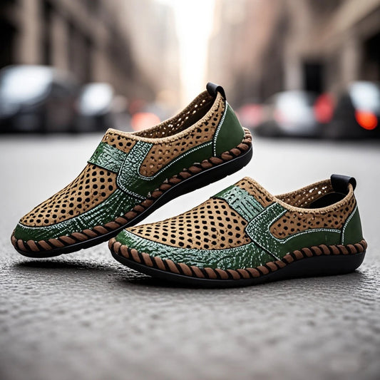 2025 Summer Shoes Men Loafers Mesh Breathable Flat Non-slip Mens Casual Shoes Brand Footwear Plus Size 45 Black Green Blue D328 by PDG ibma