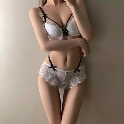 MOYISU Push Up Bra Set 32-38 AB SL French Lace Underwire Luxury Bow Bralette Allure Support Breathable Comfort Summer Flash Sale