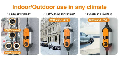 feyree 32A 7KW Type2 EV Portable Charger 3.5KW 16A 1Phase EVSE Charging Box 11KW 16A 3Phase Car Charger for Electric Vehicle