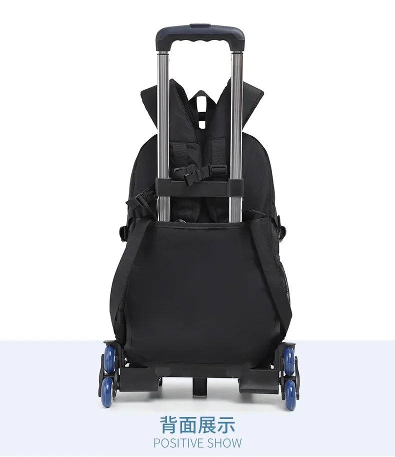 School Rolling backpack bag School Bags with wheels Student wheeled Backpacks for boys Children School Trolley Bag Waterproof