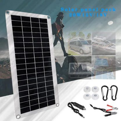 40W Solar Panel 12V/18V Solar Cell 10A-100A Controller Solar Plate Kit For Phone RV Car Caravan Home Camping Outdoor Battery