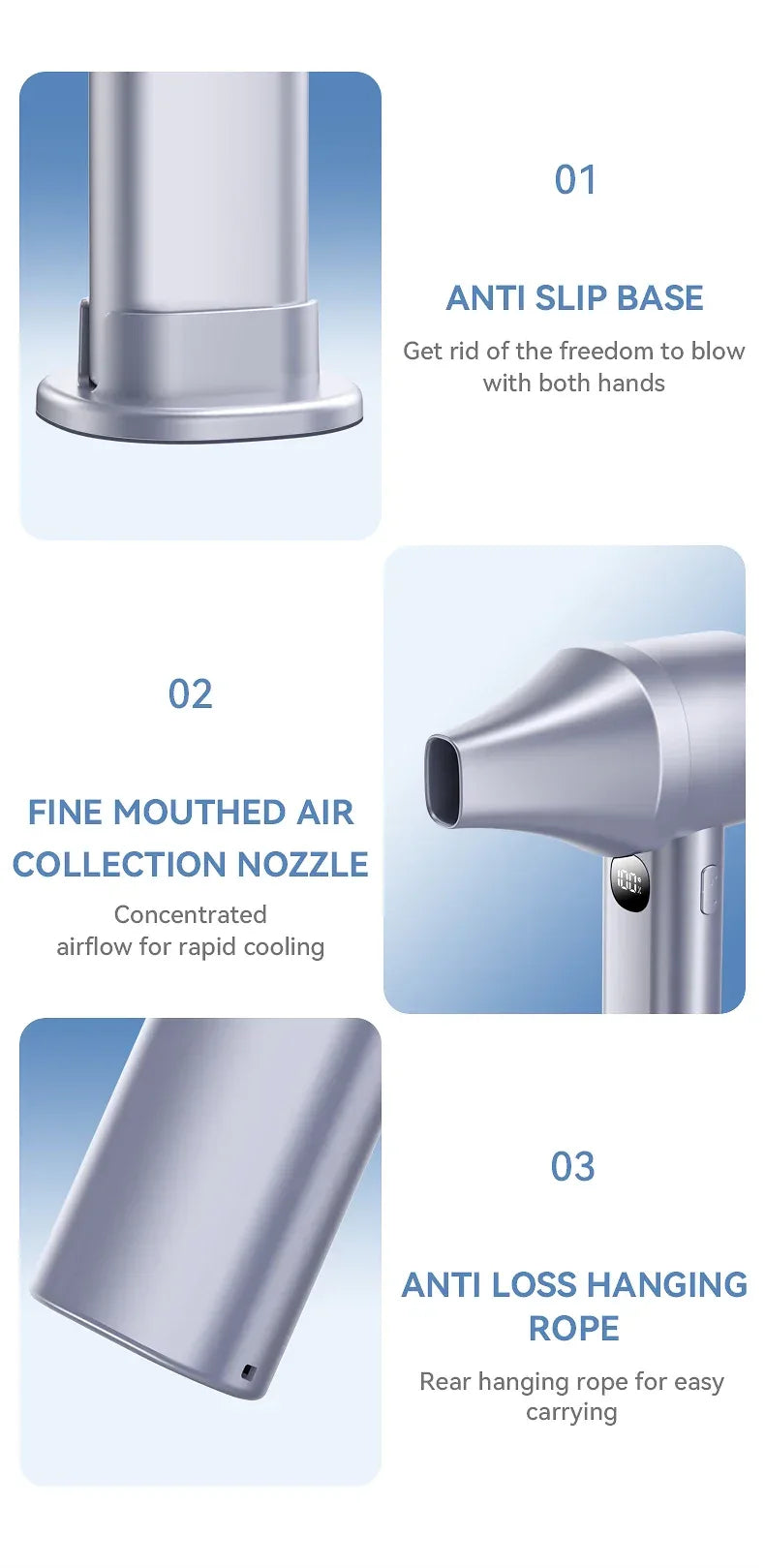 Night Light Cooling Fan 5000mAh Handheld Cooling Fan Portable Handheld Turbo Fan 100 Wind Speeds Adjustable Mini Personal Fan