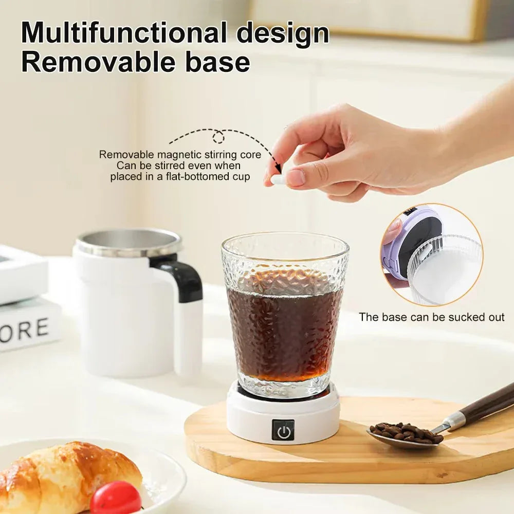 Detachable Automatic Mixing Coffee Cup Intelligent Temperature Measuring Rechargeable Mug Suitable for Office/Kitchen/Travel