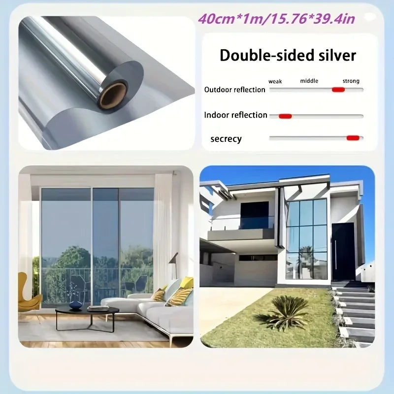 1 roll Thermal insulation film, privacy protection, sun protection, window film, UV protection, light blocking, see through film