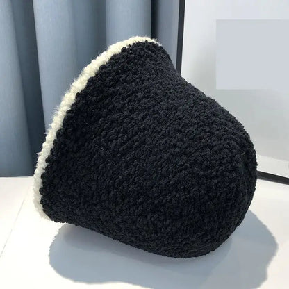 COKK Bucket Hat Women Winter Knitted Casual Keep Warm Fishing Hat Female Thick Warm Fashion Design Korean Winter Cap Gorro New