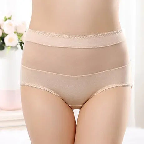 Large Size 110 Kg Triangle Underwear Women's Mesh High Waist Hip Fat Transparent Sexy Lingerie