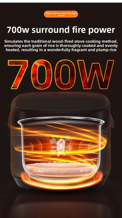 Low sugar rice cooker rice soup separation steaming 2-3L uncoated stainless steel rice cooker timer reservation