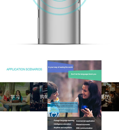 Voice Translate 144 Language APP Bluetooth Multi Languages Instant Translated Wireless Real Time Translator for Traveling Learn